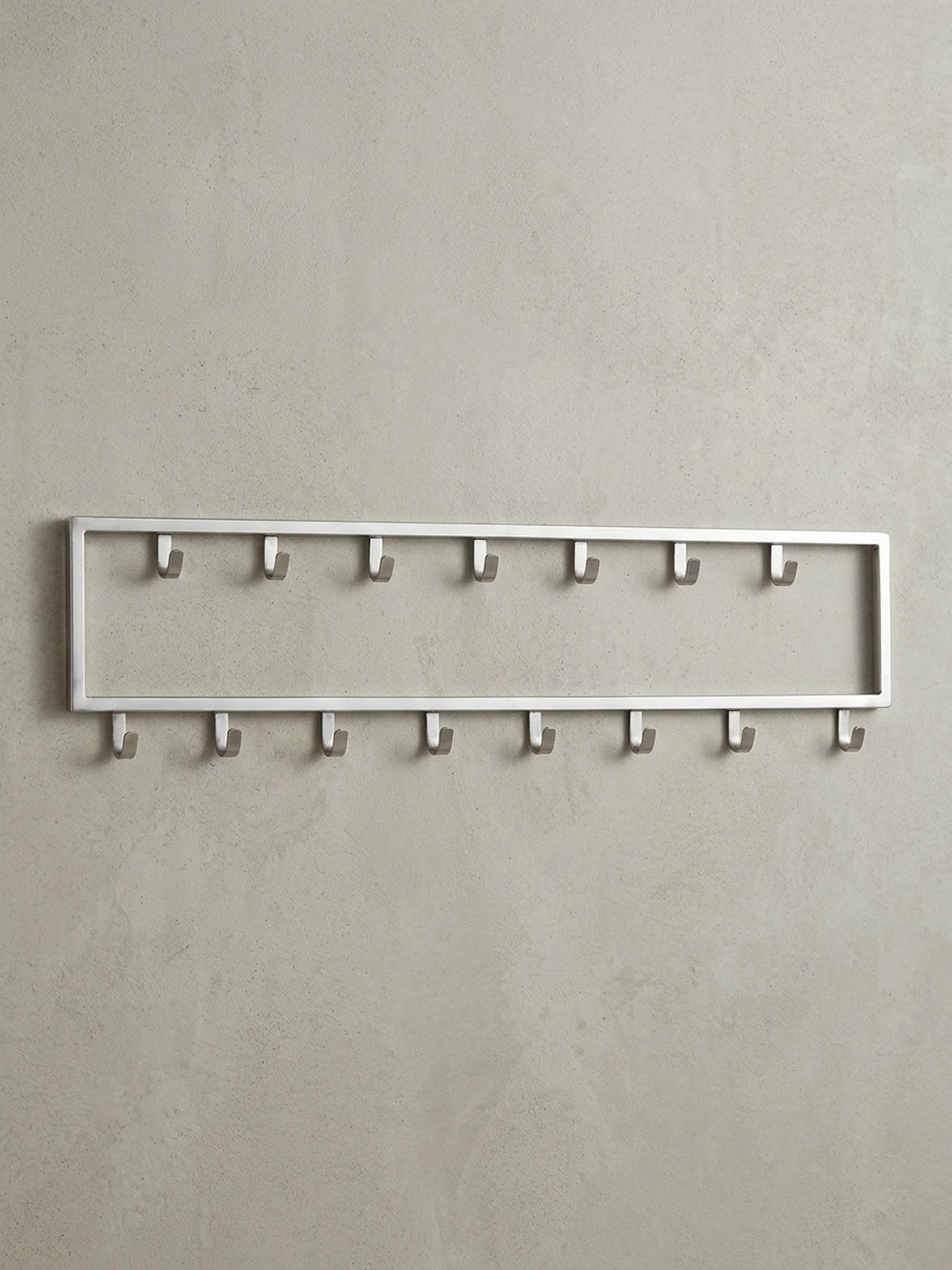 WANDGARDEROBE Metall Silber Modern mit 15 Haken - Silberfarben, Metall (80/20/4cm) - KADIMA DESIGN