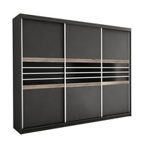 SCHWEBETÜRENSCHRANK RIVEN 250/215/61 cm 3-türig Braun - Braun, Holzwerkstoff (250/215/61cm) - MASSENO