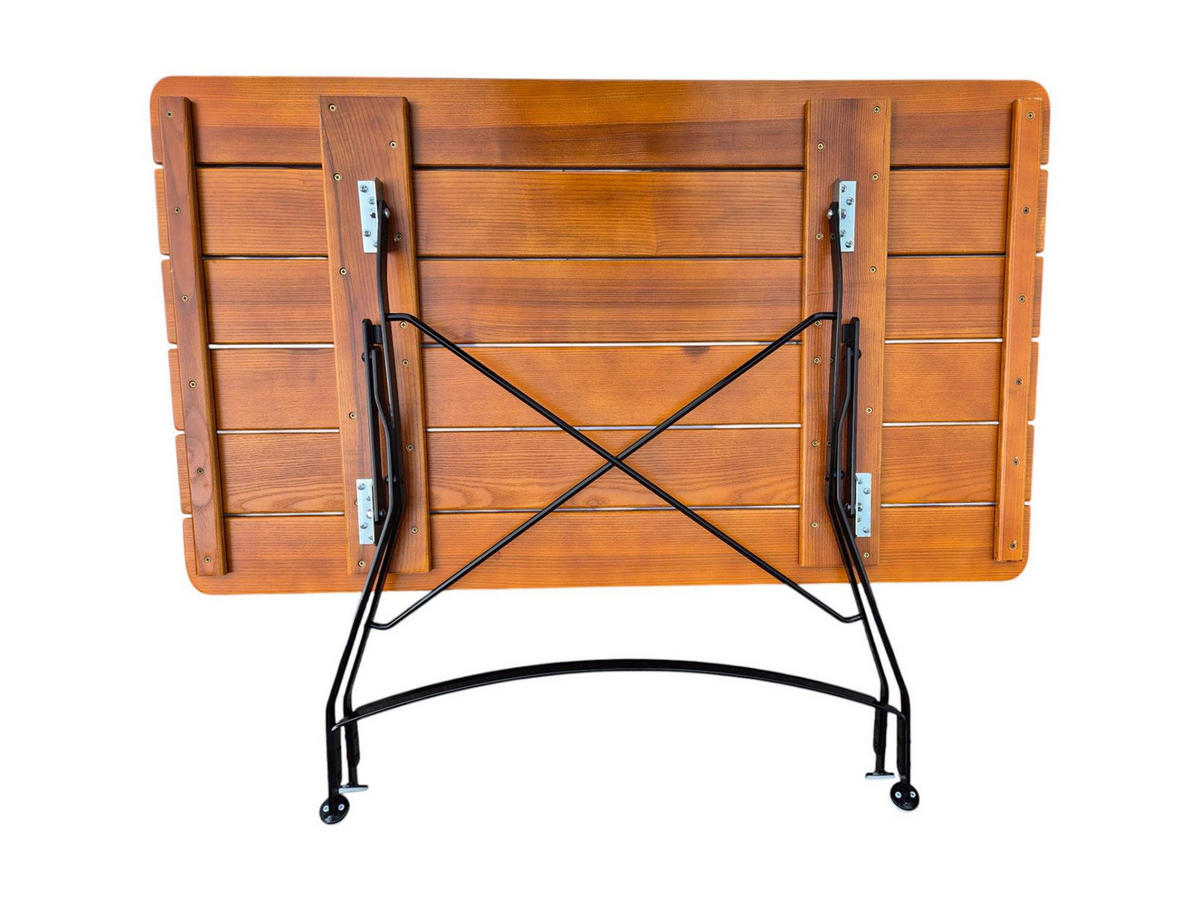 BIERGARTENTISCH BAVARIA 74x120x70cm Klappbar Eschenholz Schwarz/Braun - Braun, Holz (70/120/74cm) - CHEFGASTRO
