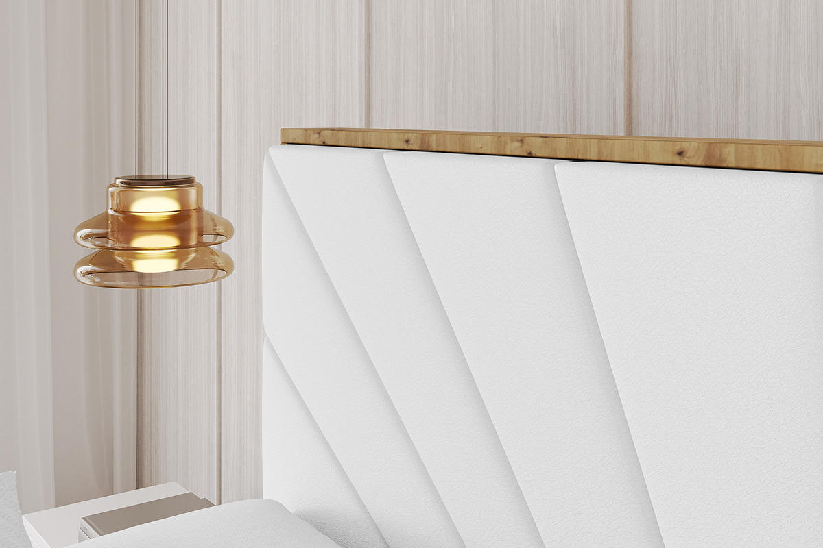 POLSTERBETT mit Bettkasten, Fußteil und Lattenrost, Boxbett mit Matratze H3/H4 - ENZO6-Z 160x200 Weiß Kunstleder - Weiß Hochglanz, Holzwerkstoff/Textil (160/200cm) - ALTDECOR