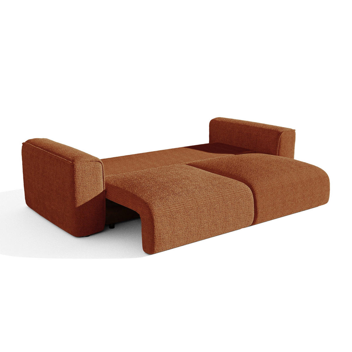 SCHLAFSOFA mit Stauraum COMO Köpergewebe mit weichem Griff Terrakotta 254cm - Dunkelorange/Terracotta, Textil (254/78/95cm) - Premium Interiors