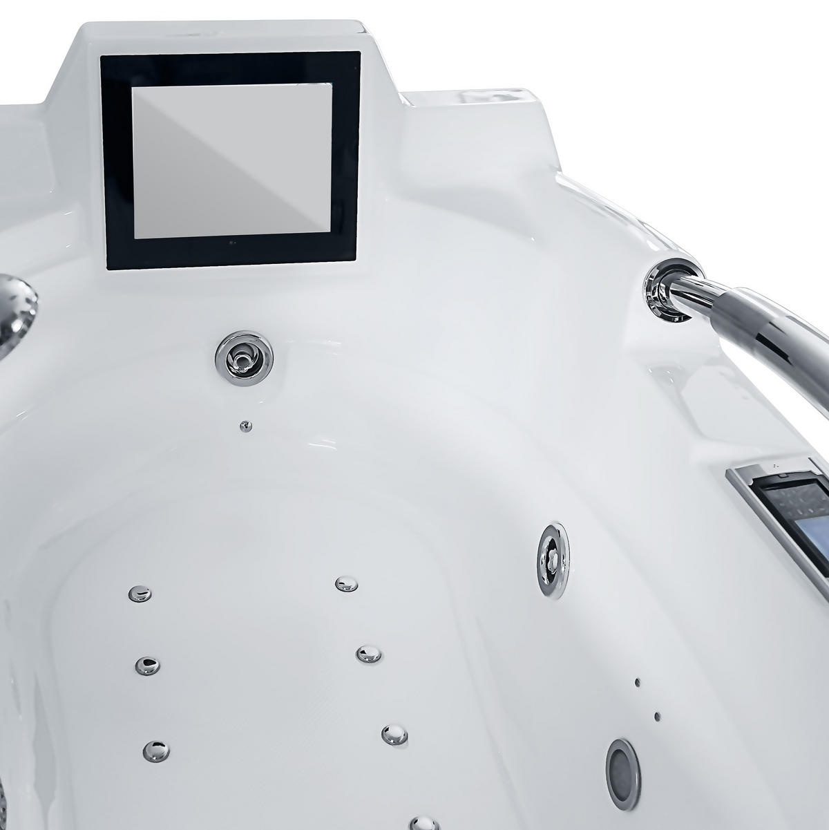 WHIRLPOOL Pool Badewanne mit TV T42R-TH-ALL 92x171cm - Weiß, Glas/Kunststoff (92/79/171cm) - AcquaVapore by Sandra Jentho