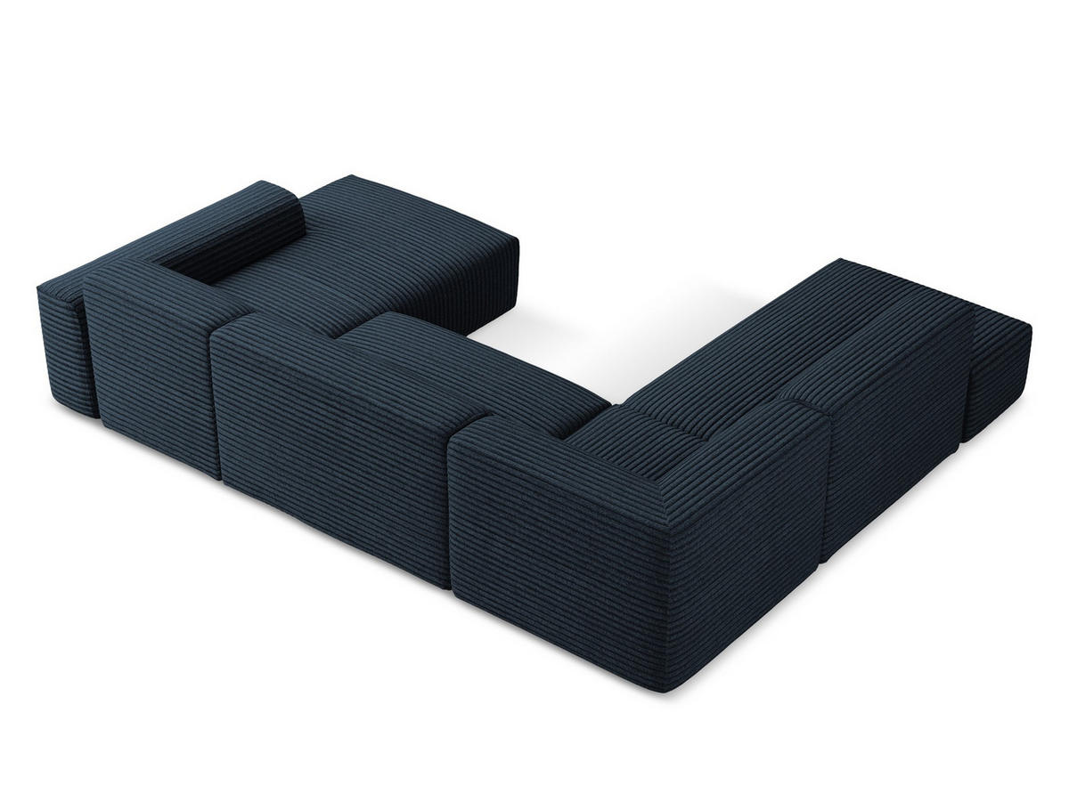 POUF Samt Stoff Grün - Dunkelgrün/Schwarz, Holzwerkstoff/Kunststoff (75/37/75cm) - Makamii