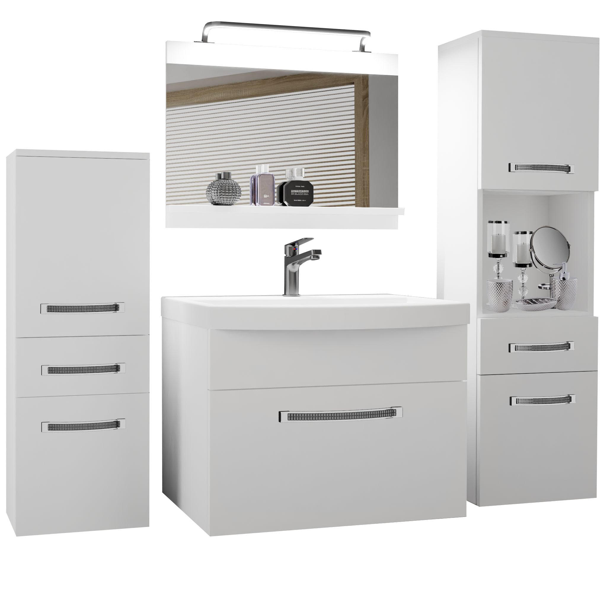 BADMÖBEL Badezimmer Weiß Matt - Weiß, Holz (140/113/40cm) - B BELINI GROUP