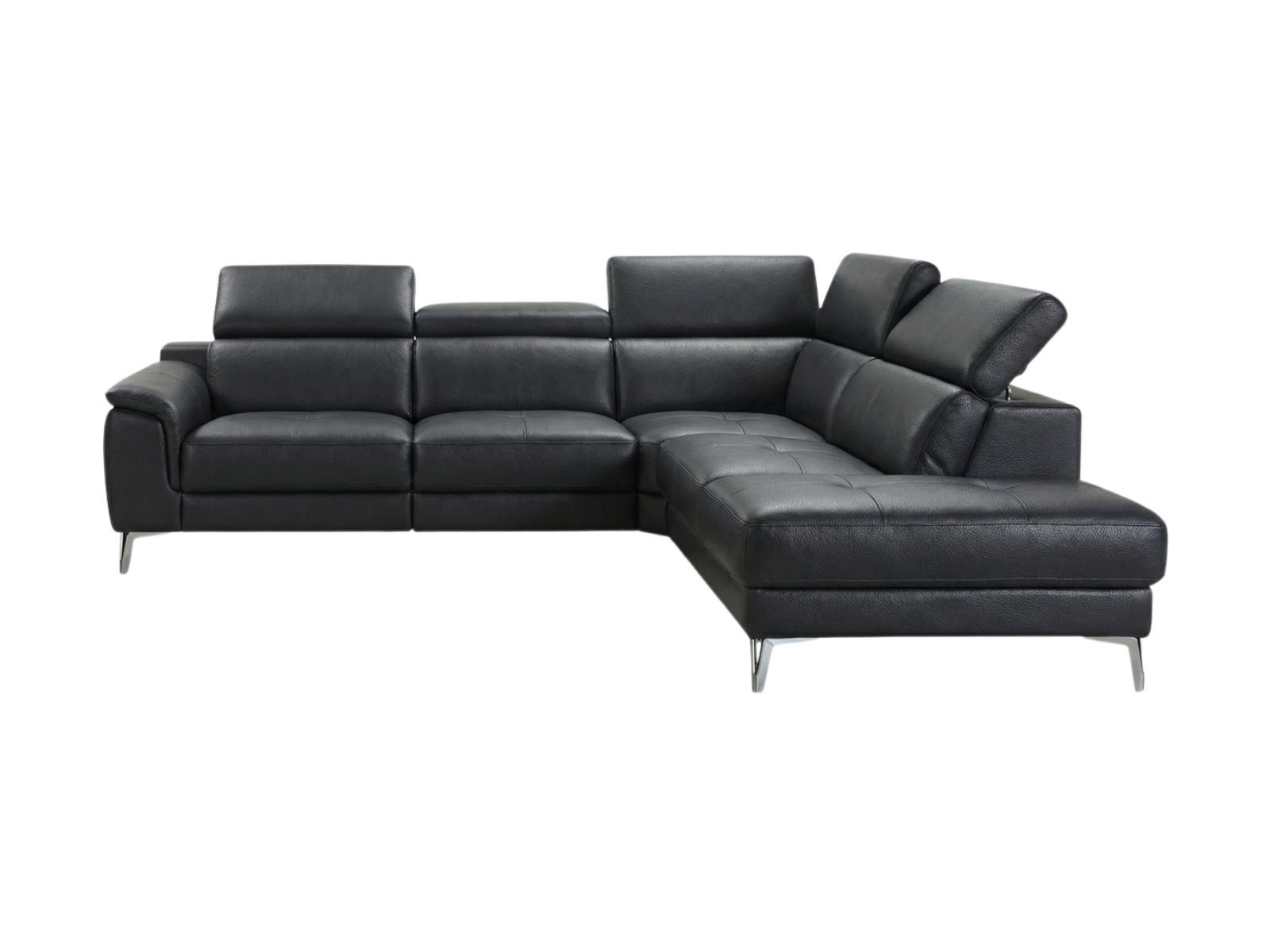 ECKSOFA Jardin Echtleder Schwarz - Schwarz, Leder/Metall (266/230cm)