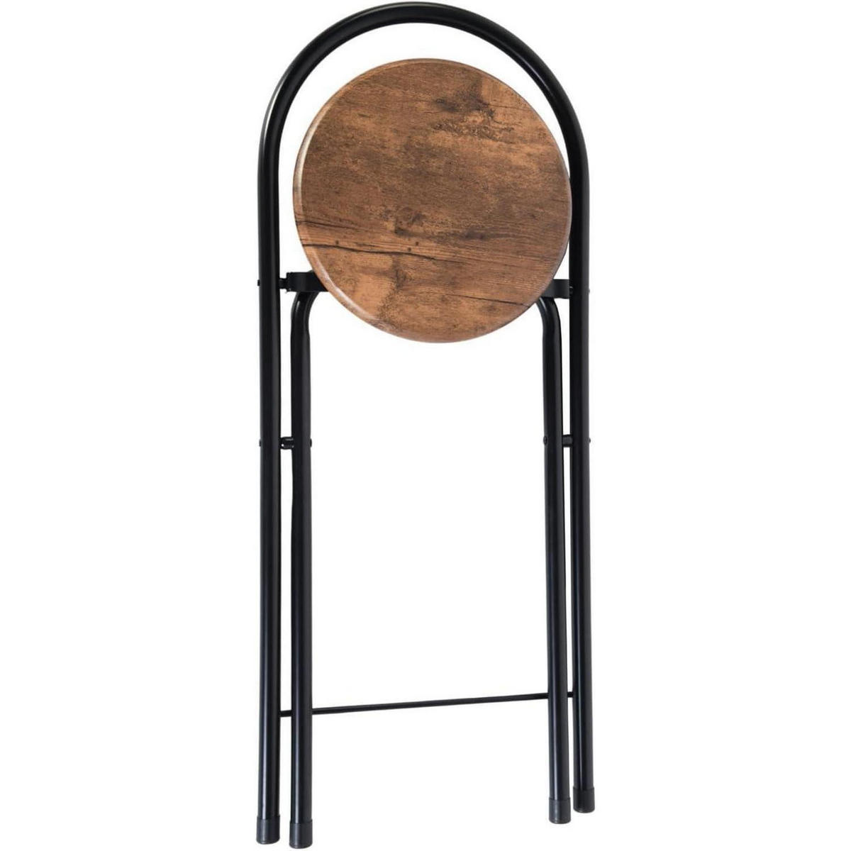 BARHOCKER Klappbar mit Lehne Vintage Braun und Schwarz 55,5 cm - Multicolor, Metall (36.5/78/41cm)