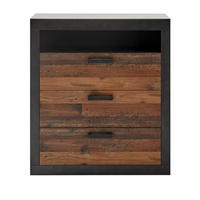KOMMODE Old Used Wood Shabby Design mit Matera grau, 92 x 104 cm - Dunkelgrau/Braun, Holzwerkstoff/Kunststoff (92/104/40cm) - Furn.Design