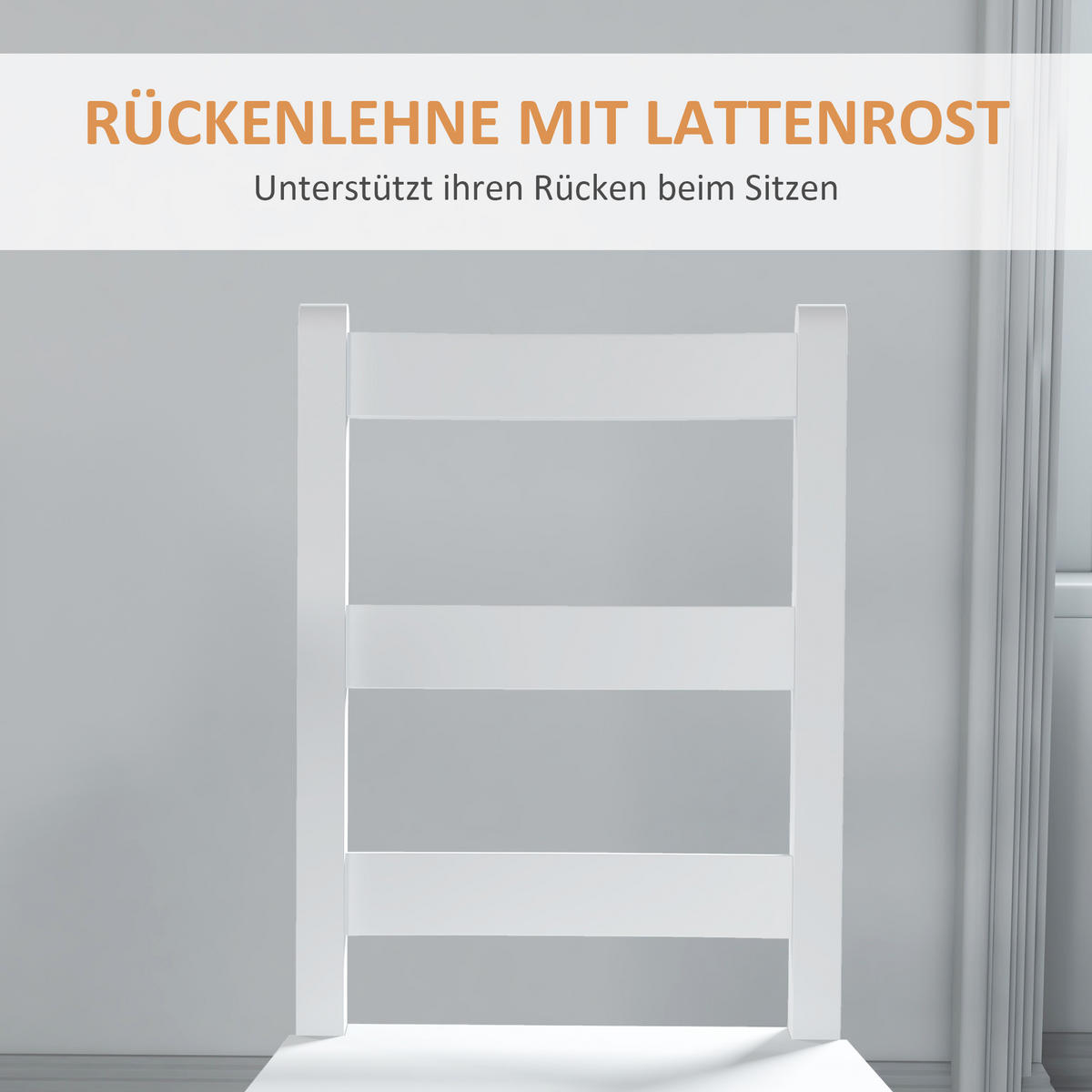 ESSZIMMERSTÜHLE 8er Set Kiefernholz Weiß - Weiß, Holz (41.5/90/46cm) - HOMCOM