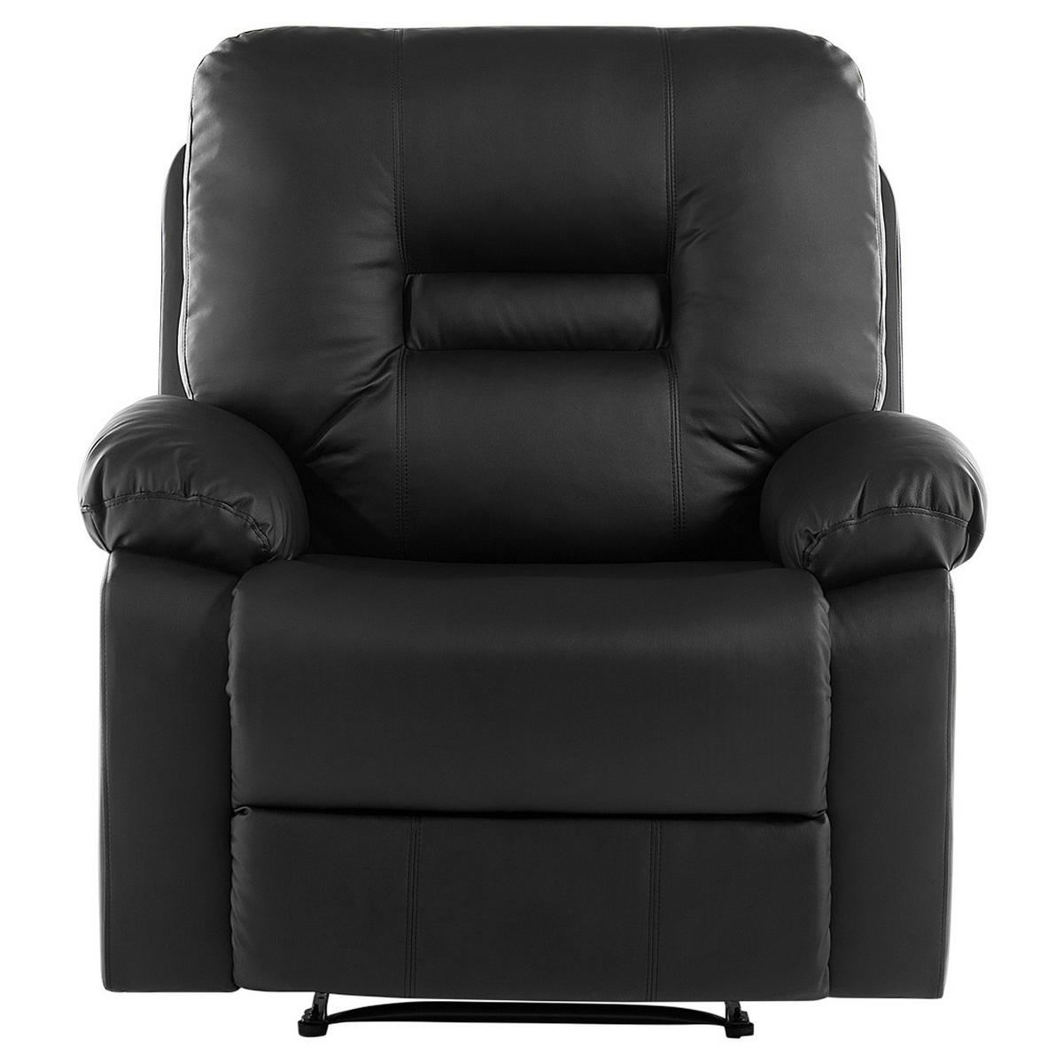 SOFA-SET 6-sitzer Kunstleder Schwarz Bergen - Schwarz, Kunststoff (204/101/74cm) - Beliani