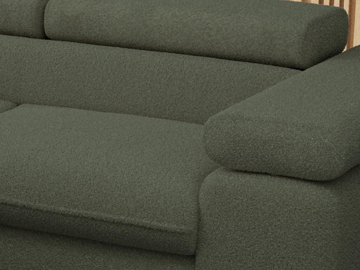 ECKSOFA PEDRO L Grün Boucle - Links Seite - Schwarz/Grün, Textil/Metall (208/273cm) - MKS