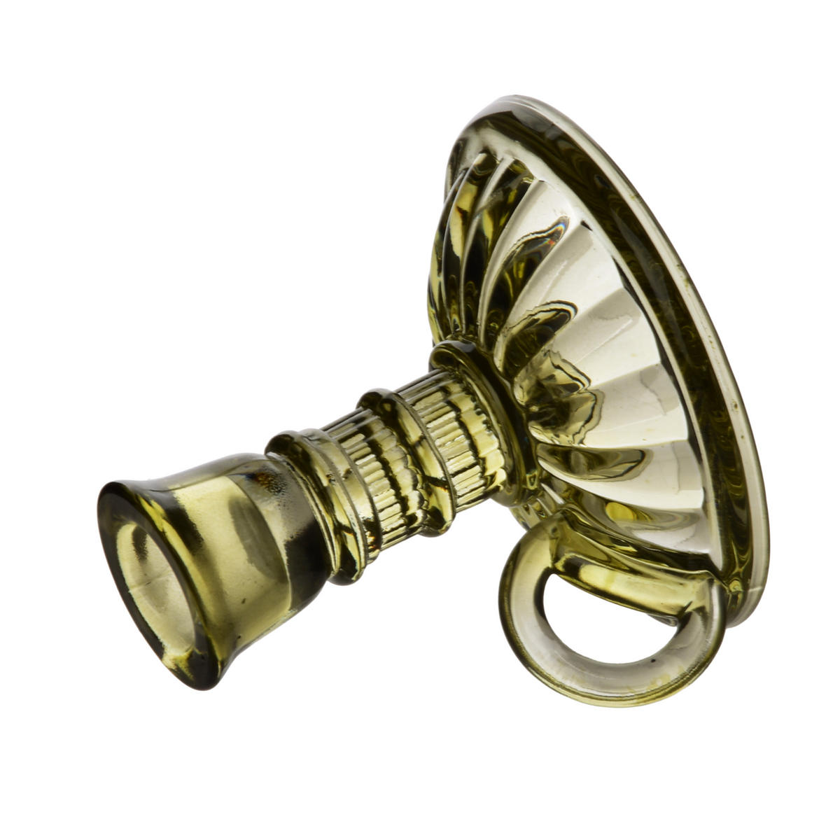 KERZENHALTER Patricia grün 12/6/6 cm Glas - Transparent/Grün, Glas (6/6/12cm) - Mondex