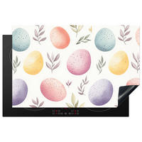 HERDABDECKPLATTE Eier - Bunt - Muster Induktionsschutz 81.6x52.7 cm - Weiß, Kunststoff (81.6/52.7/0.2cm) - MuchoWow