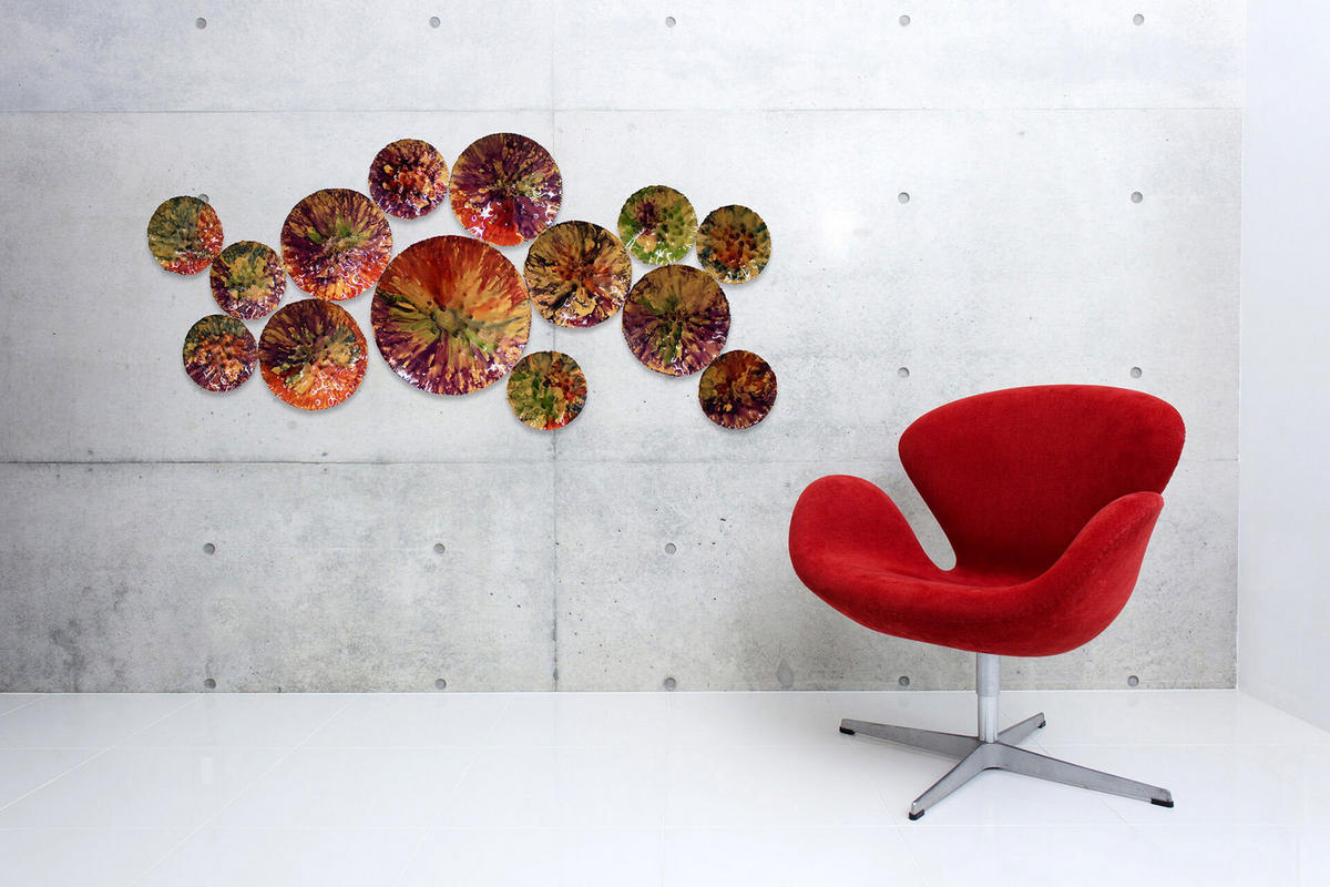 WANDDEKO Bunt 123/55 cm - Multicolor, Metall (2.4/55/5cm) - KUNSTLOFT