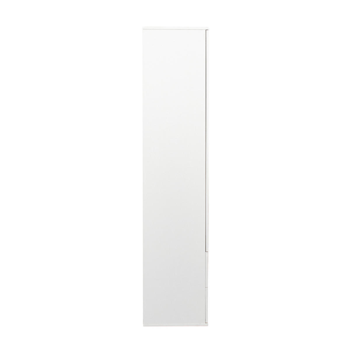 VITRINE 59,5/35/182 cm aus Holzwerkstoff mit LED-Beleuchtung und 2 Schubladen Weiß - Weiß, Holzwerkstoff (59.5/182/35cm) - Modenvie