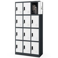 SCHLIESSFACHSCHRANK Spind BERN 12 Fächer185x90x40cm Anthrazit-Weiß - Anthrazit, Metall (90/185/40cm) - DELUKE