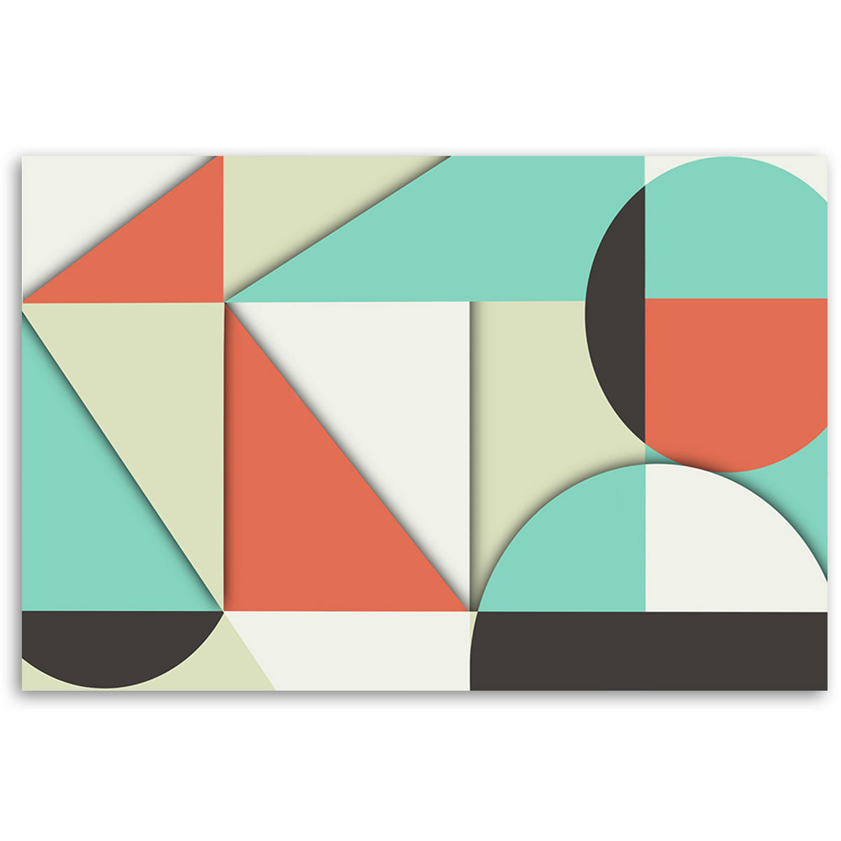 WANDBILD geometrische abstraktionsformen - Beige, Textil (60/40cm) - Feeby