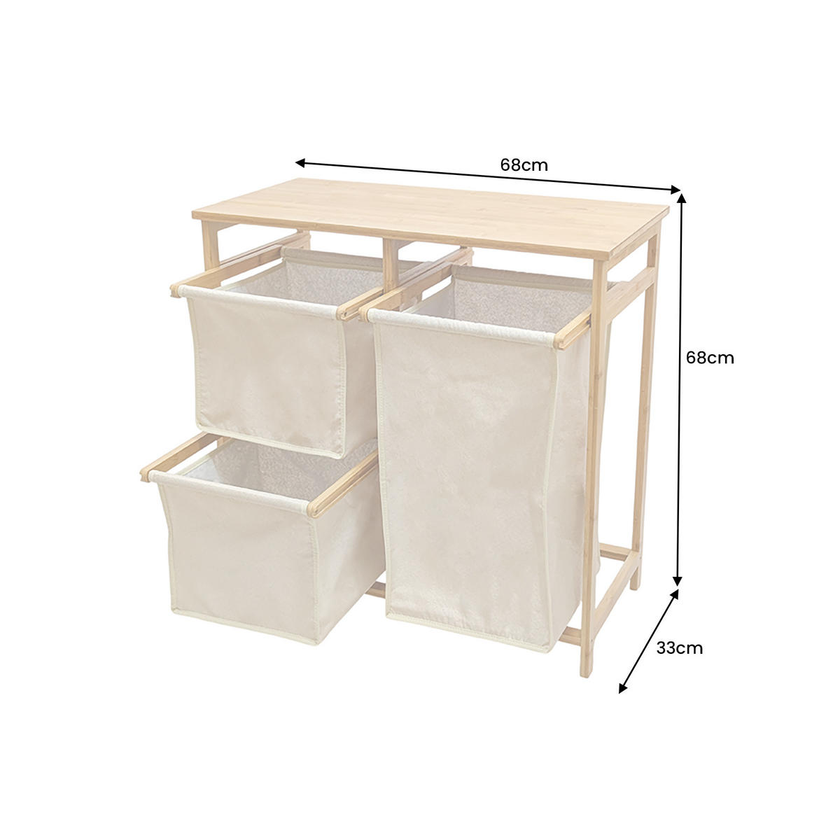 WÄSCHEKORB LAGOON SPA Bambus Natur 70 cm - Beige, Holz (68/68/33cm) - riess-ambiente