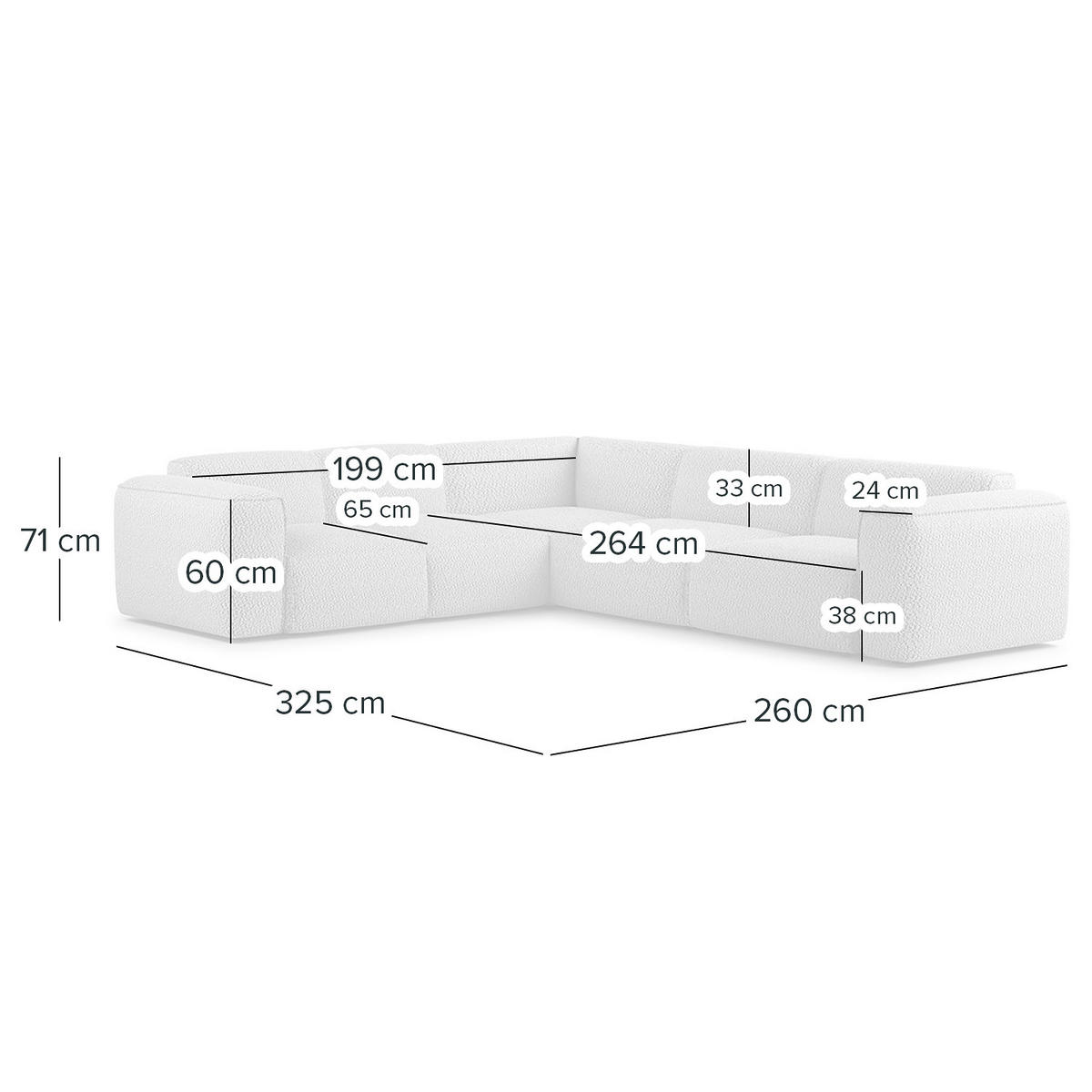 ECKSOFA mit Rundecke - Mauve/Schwarz, Kunststoff/Textil (325/260cm) - home24