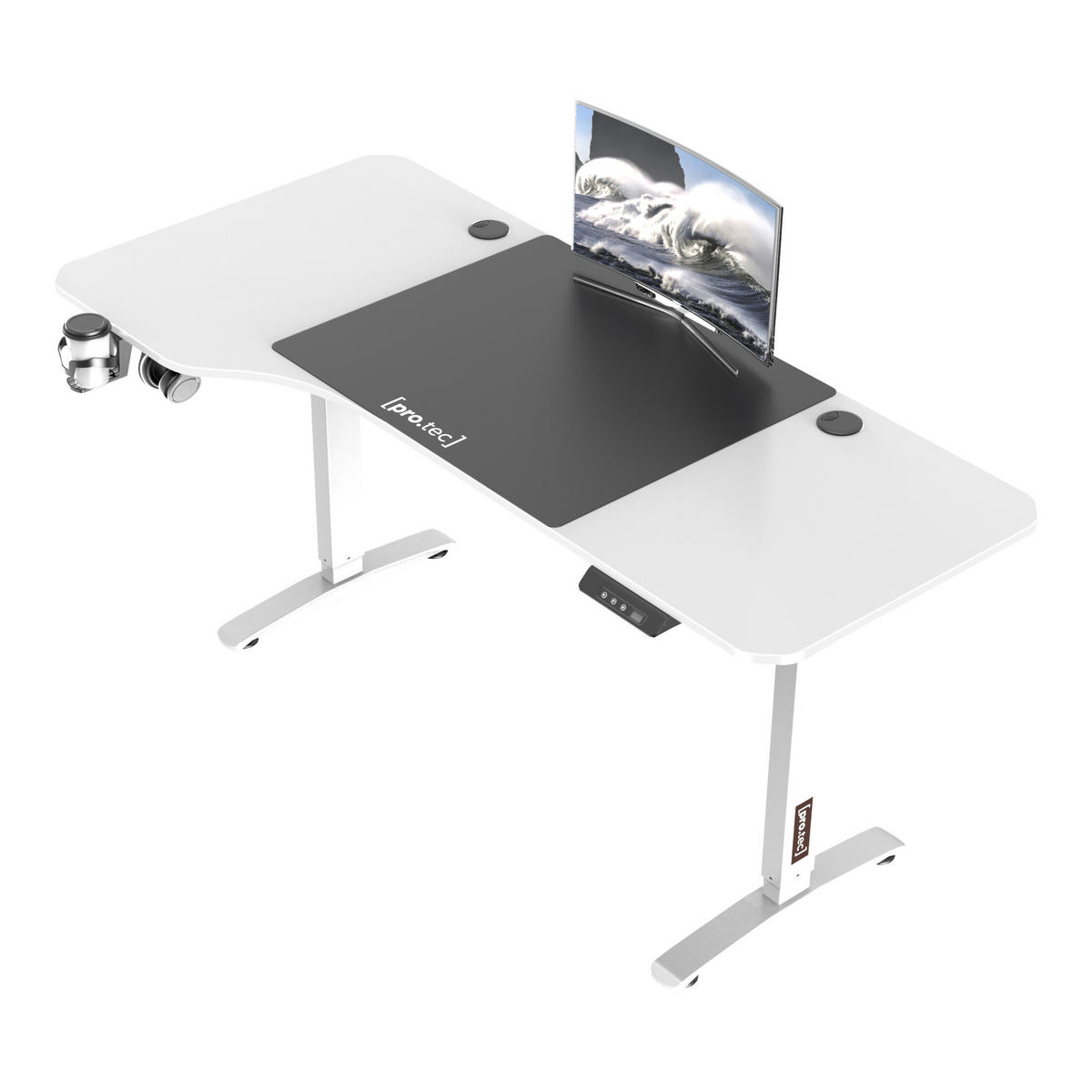 COMPUTERTISCH Oxnard - Weiß, Holzwerkstoff/Metall (75/159/119cm) - pro.tec