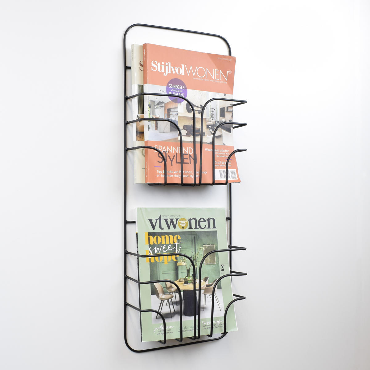 ZEITSCHRIFTENSTÄNDER Rowan Schwarz - Schwarz, Metall (27/75/8cm) - LOFT42