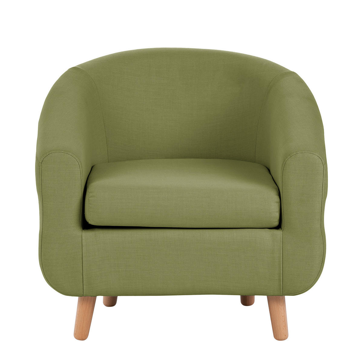 SESSEL - Webstoff, Olivgrün - Olivgrün, Textil (79/74/74cm) - home24