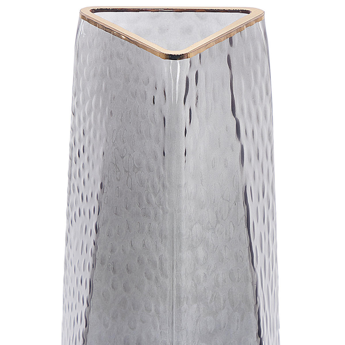 BLUMENVASE Glas grau Lilaia - Grau, Glas (27cm) - Beliani