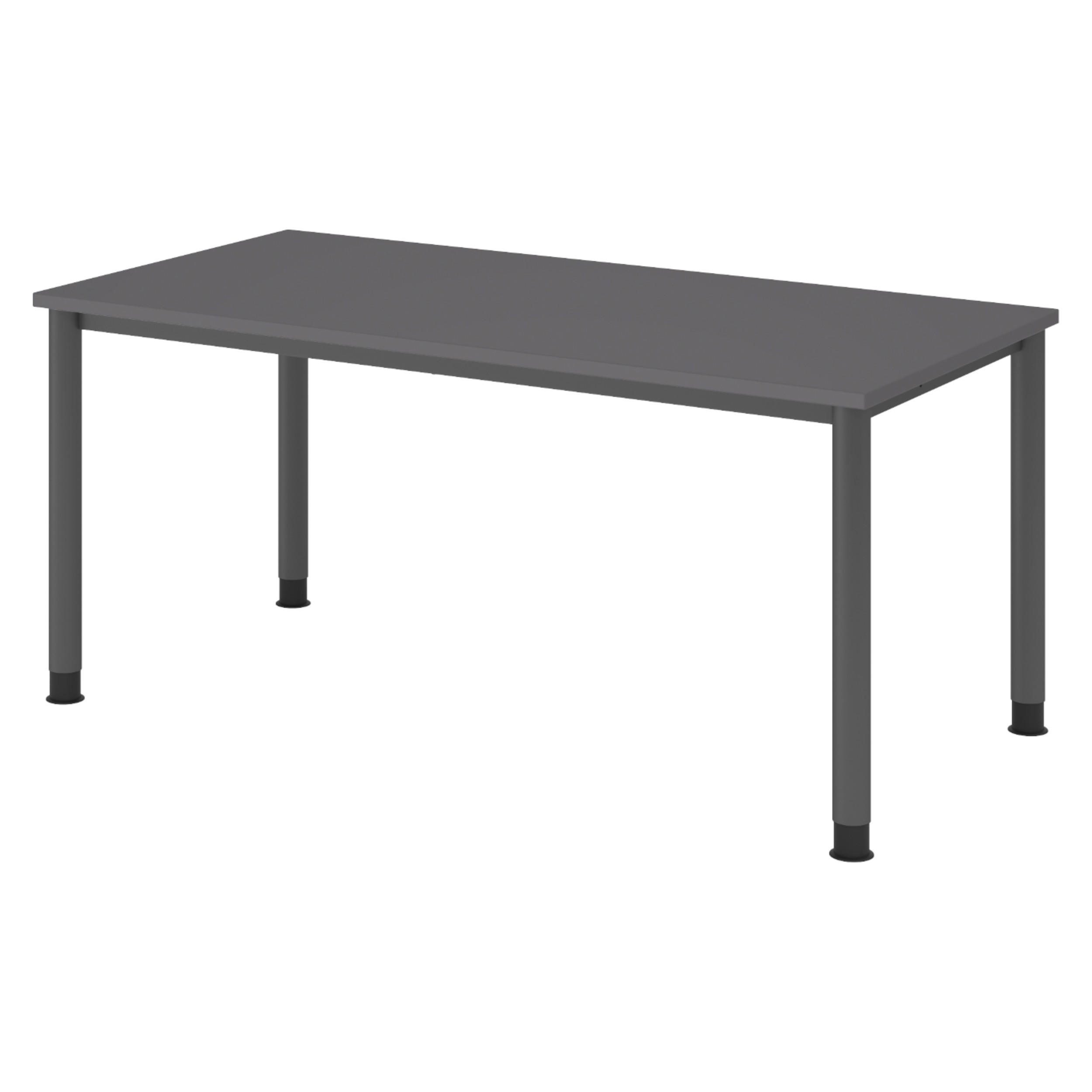 SCHREIBTISCH Serie-H Gestell: Graphit 80/160/74 cm in Graphitfarben - Graphitfarben, Holzwerkstoff (80/160/74cm) - bümö