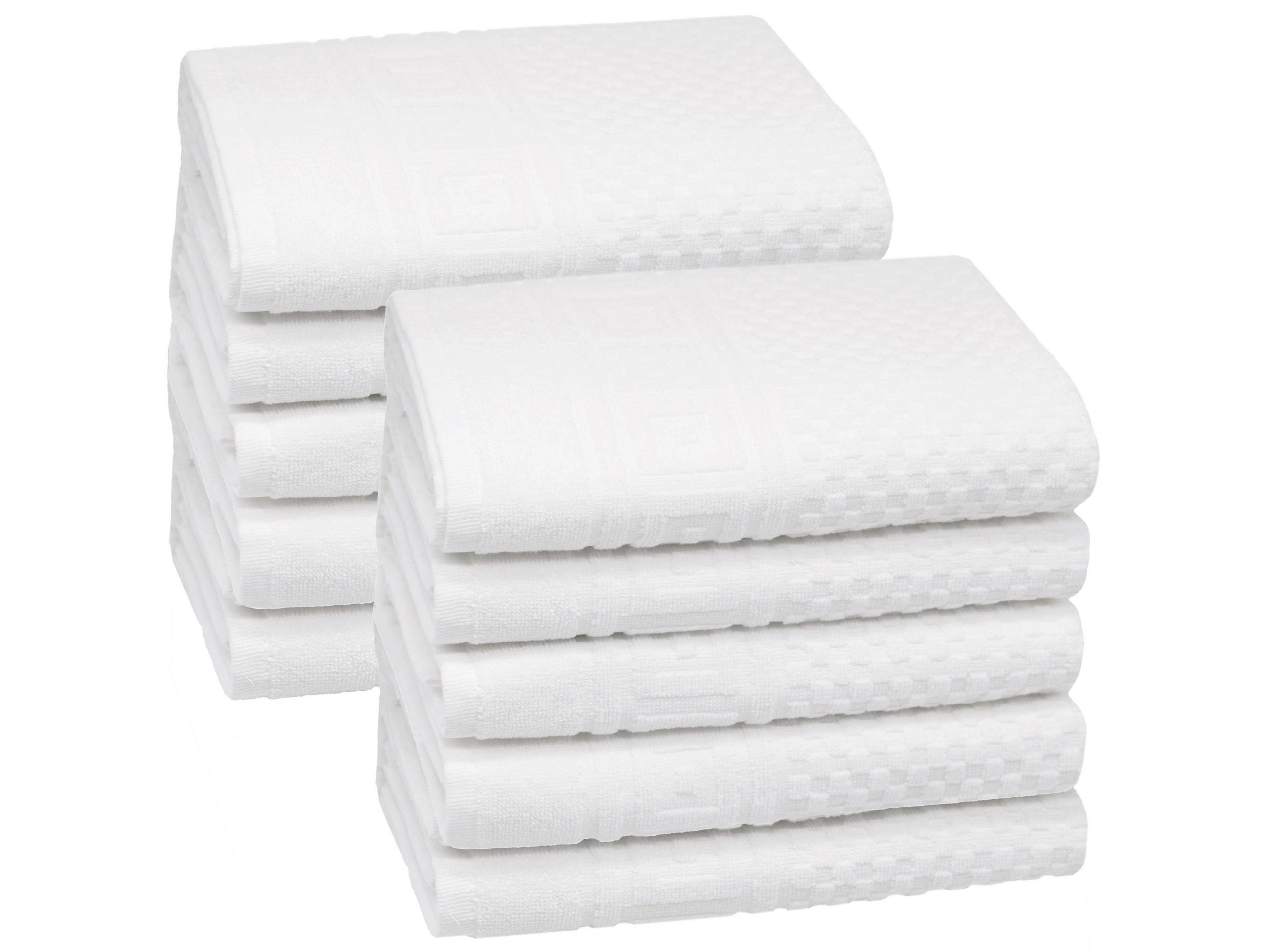 HANDTÜCHER, 10er-Set, 50x100 cm, 100% Baumwolle, Weiß - Weiß, Textil (50/100cm) - Zollner