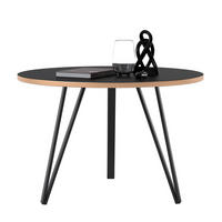 COUCHTISCH RIO mit goldener Kante – schwarz - Schwarz, Holzwerkstoff (67/67/45cm) - Idohome