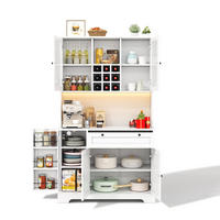 BUFFET 105/40/180 cm Weiß aus MDF mit LED und Steckdose - Weiß, Holzwerkstoff (105/180/40cm) - OKWISH