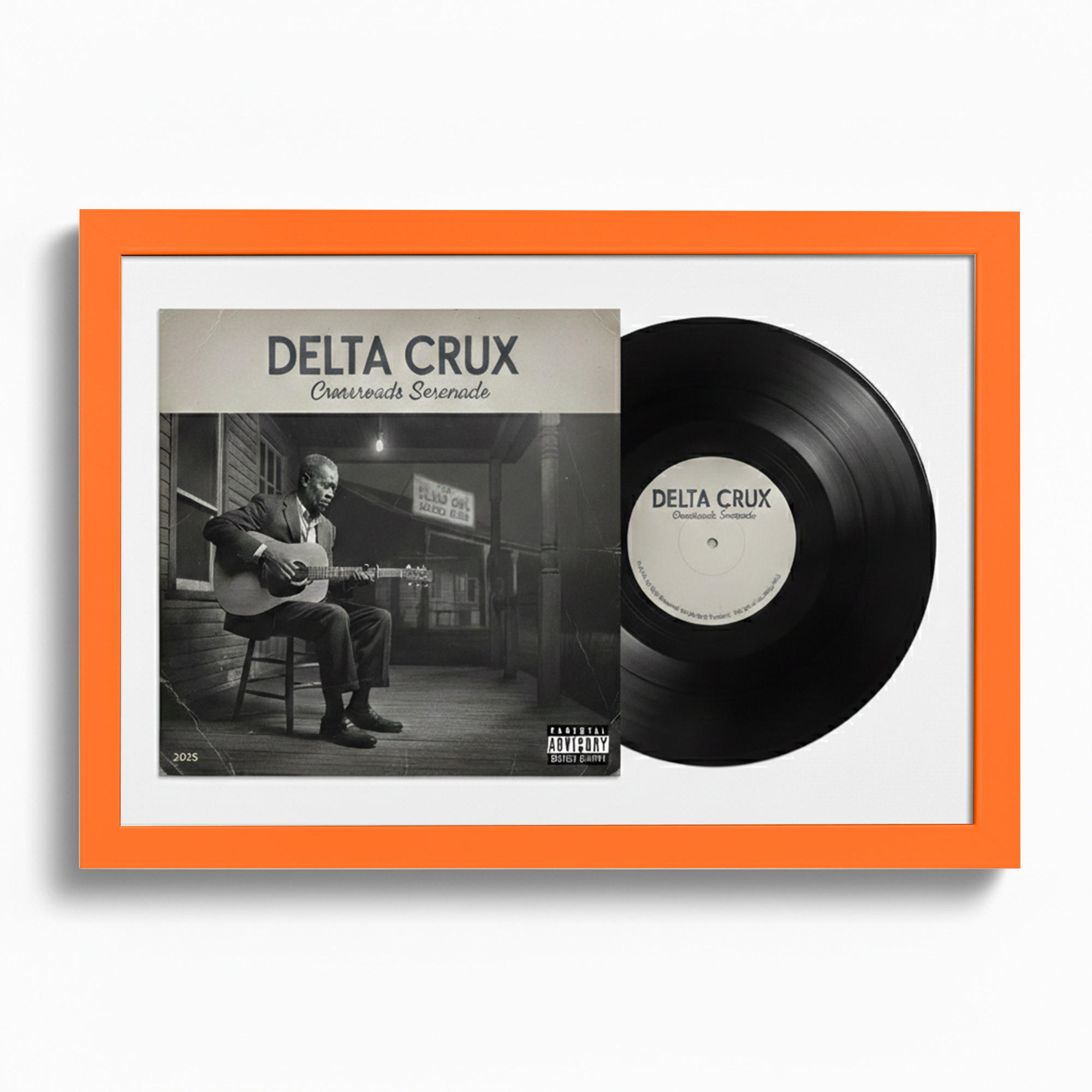 SCHALLPLATTEN RAHMEN 40/60 für Cover & Vinyl - Orange, Holz (60/40cm) - K-Möbel