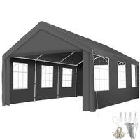 PAVILLON Jasko,inklusive Spannseilen und Heringen,grau - Grau, Kunststoff (400/315/600cm) - tectake