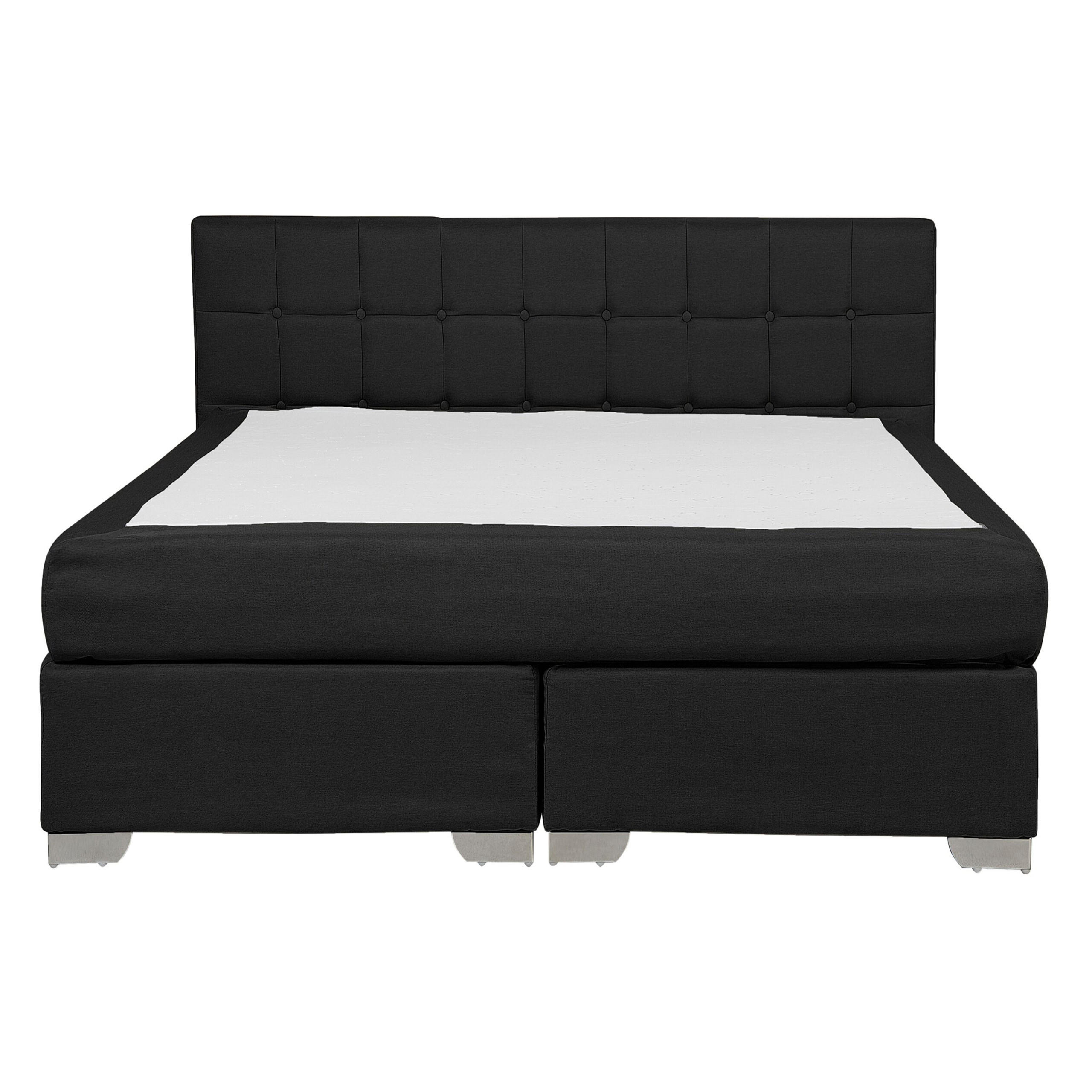 BOXSPRINGBETT 140/200cm Schwarz Admiral - Schwarz, Textil (140/200cm) - Beliani