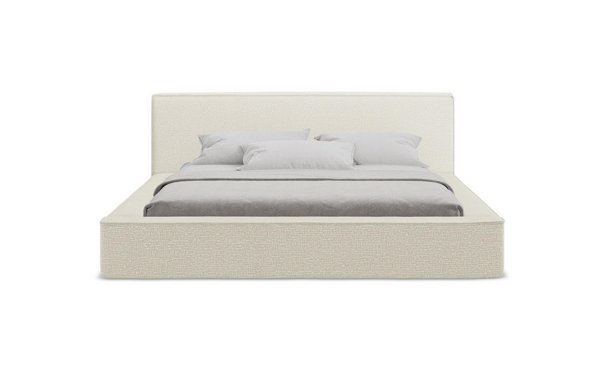 POLSTERBETT mit Bettkasten und Lattenrost 180x240 Beige - Beige/Schwarz, Kunststoff/Textil (140/200cm) - Makamii