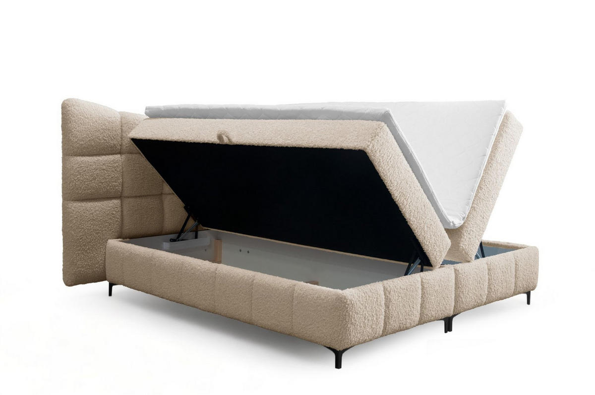 BOXBETT Nova In Rolf - Beige, Holzwerkstoff/Textil (160/200cm) - Fun Möbel