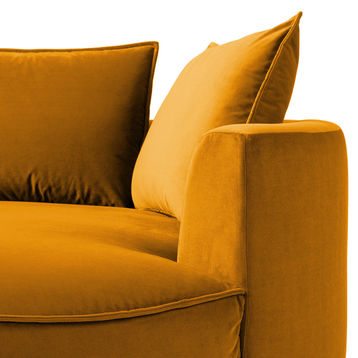 OTTOMANE - modular - Schwarz/Orange, Kunststoff/Textil (126/82/154cm) - home24