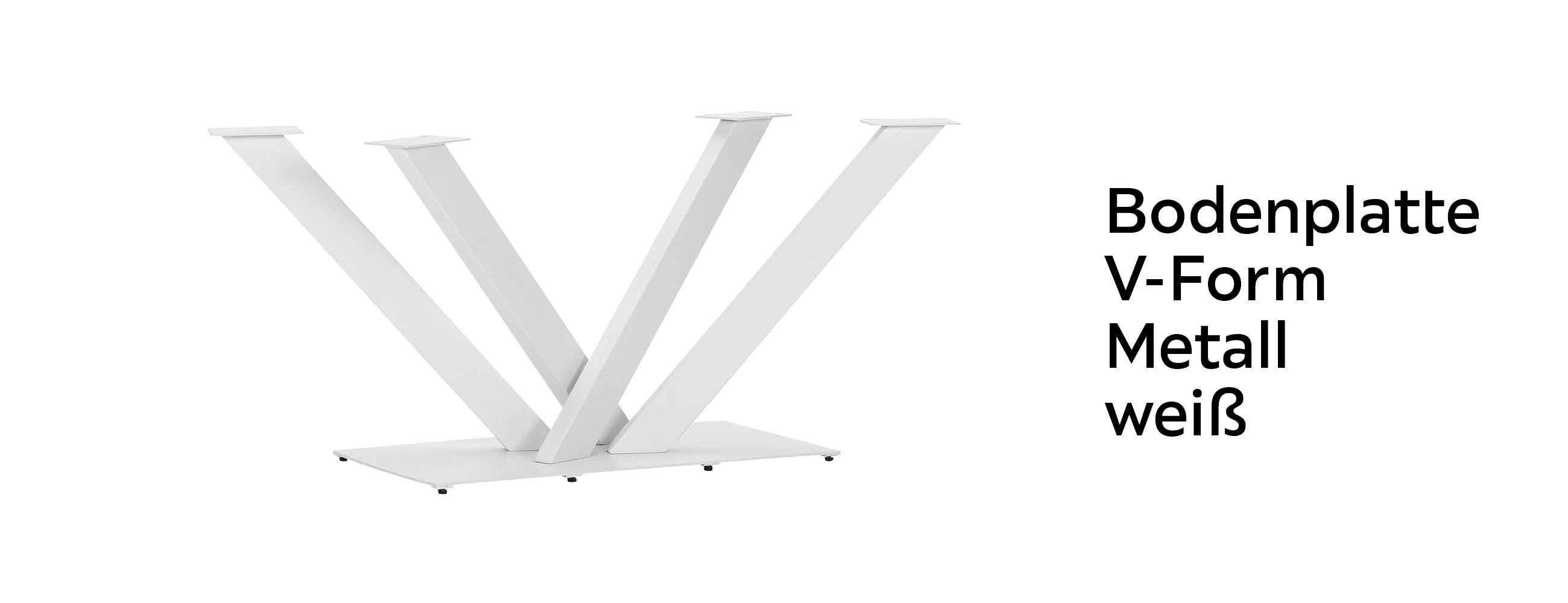 Tischgestell Bodenplatte V-form Metall weiss
