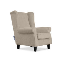 OHRENSESSEL MILES mit Armlehnen, hellbeige - Beige, Holz/Textil (82/105/97cm) - KONSIMO®