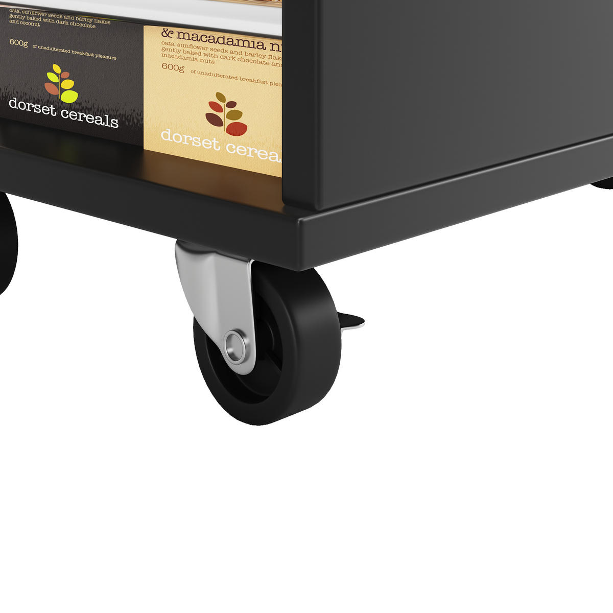 KÜCHENWAGEN 120x76x91.5cm Schwarz mit Weinglasregal, Snackregal & Rollen - Schwarz, Holzwerkstoff (120/91.5/76cm) - Modfu