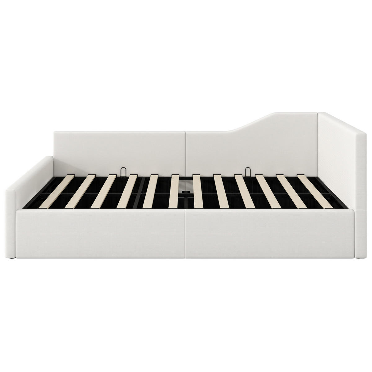 KREVET 140/200 cm s prostorom za pohranu i naslonom, MDF i lanena tkanina, Bež - bež, drvni materijal (140/200cm) - Redom
