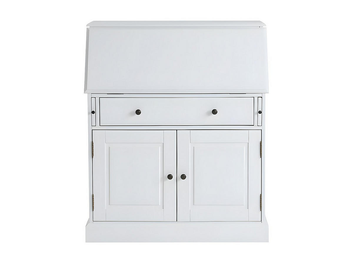 SEKRETÄR - MDF & Kiefernholz - Weiß - CLEORE - Weiß, Holz (40/93/110.8cm) - Vente-Unique