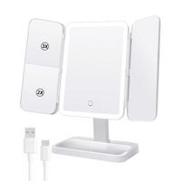 KOSMETIKSPIEGEL – weiß – USB-Ladefunktion - Weiß, Kunststoff (34/6.5/22cm)
