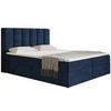 BOXBETT Bonio I 120/200 cm in Blau – mit Bettkasten und Topper - Blau/Schwarz, Holz/Holzwerkstoff (120/200cm) - AX Living