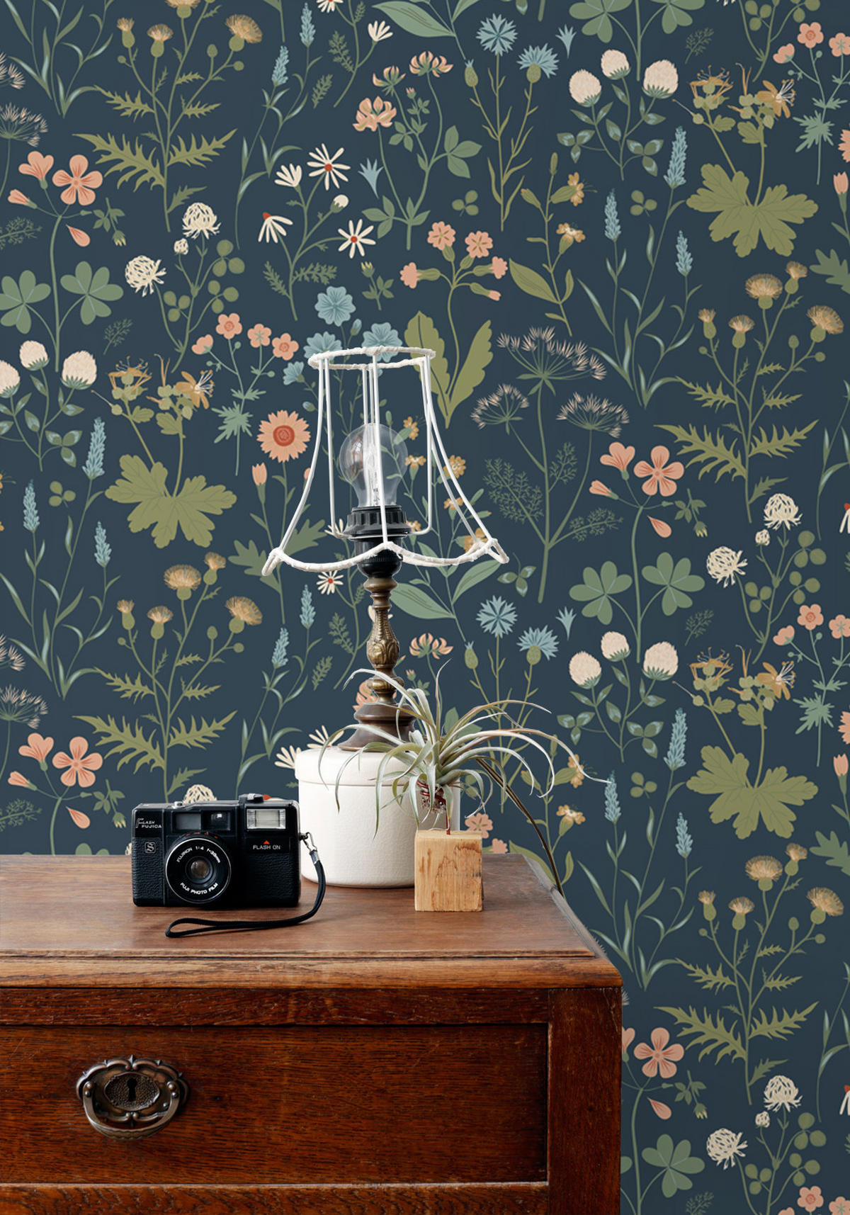 TAPETE Feldblumen 53 cm x 10.05 m - Blau, Papier (53/1000cm) - ESTAhome