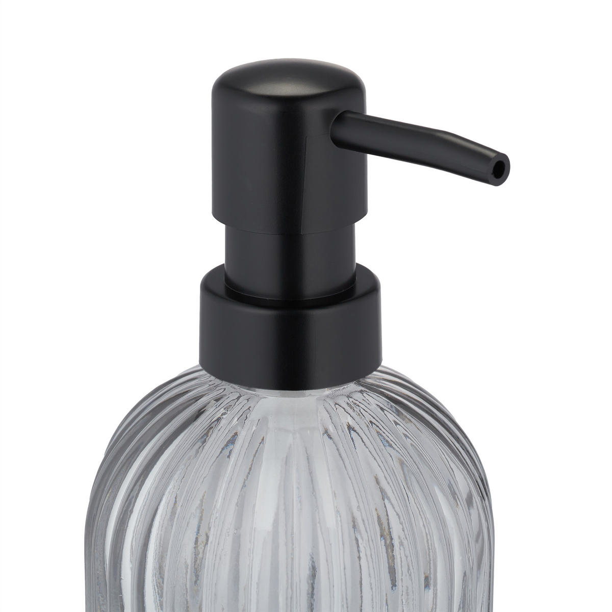 3XGLAS-SEIFENSPENDER - Schwarz, Glas/Kunststoff (9/19/7cm) - Relaxdays