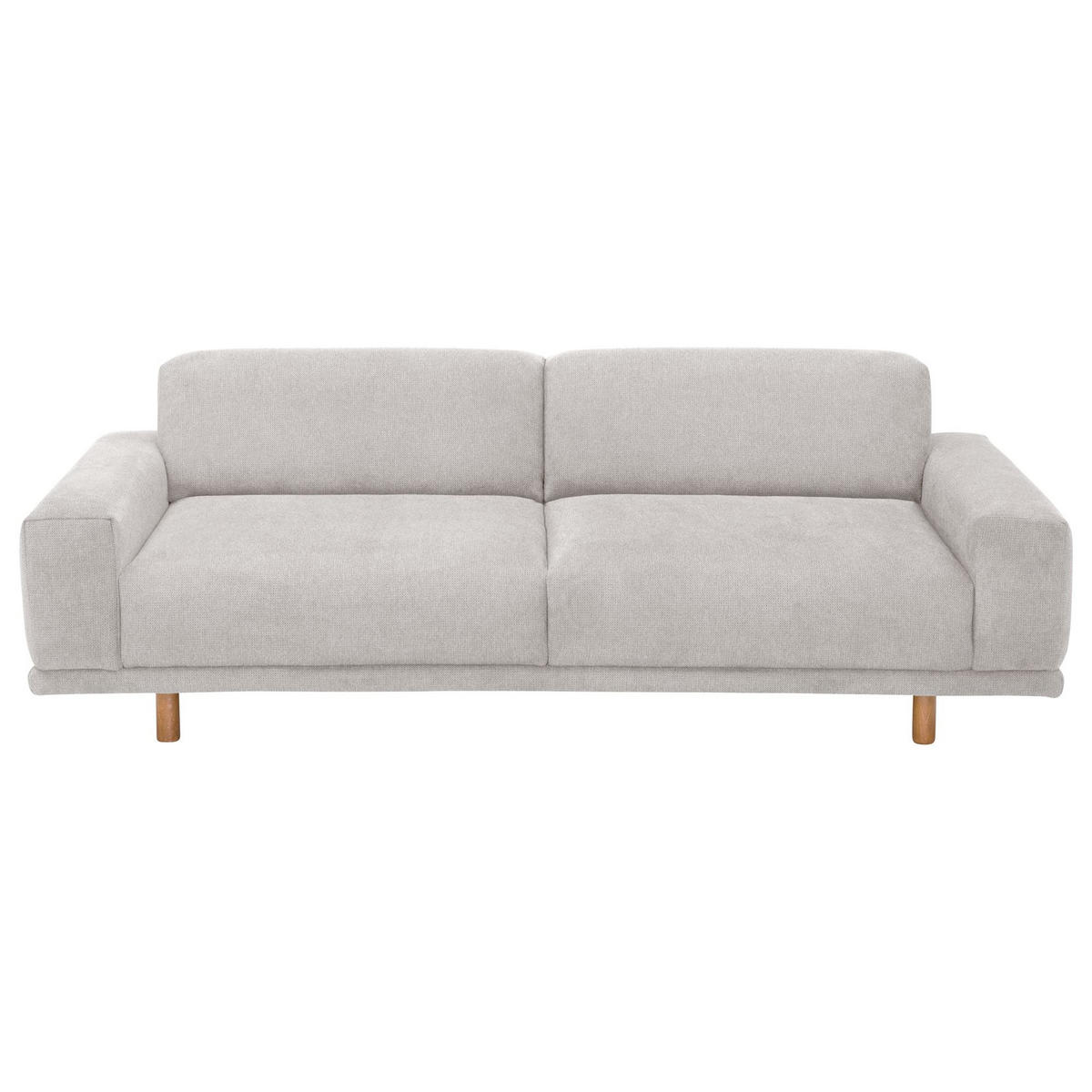 SOFA 2,5-Sitzer Kattryna Flachgewebe silber - Silberfarben, Kunststoff (202/70/92cm) - 58aufmkessel
