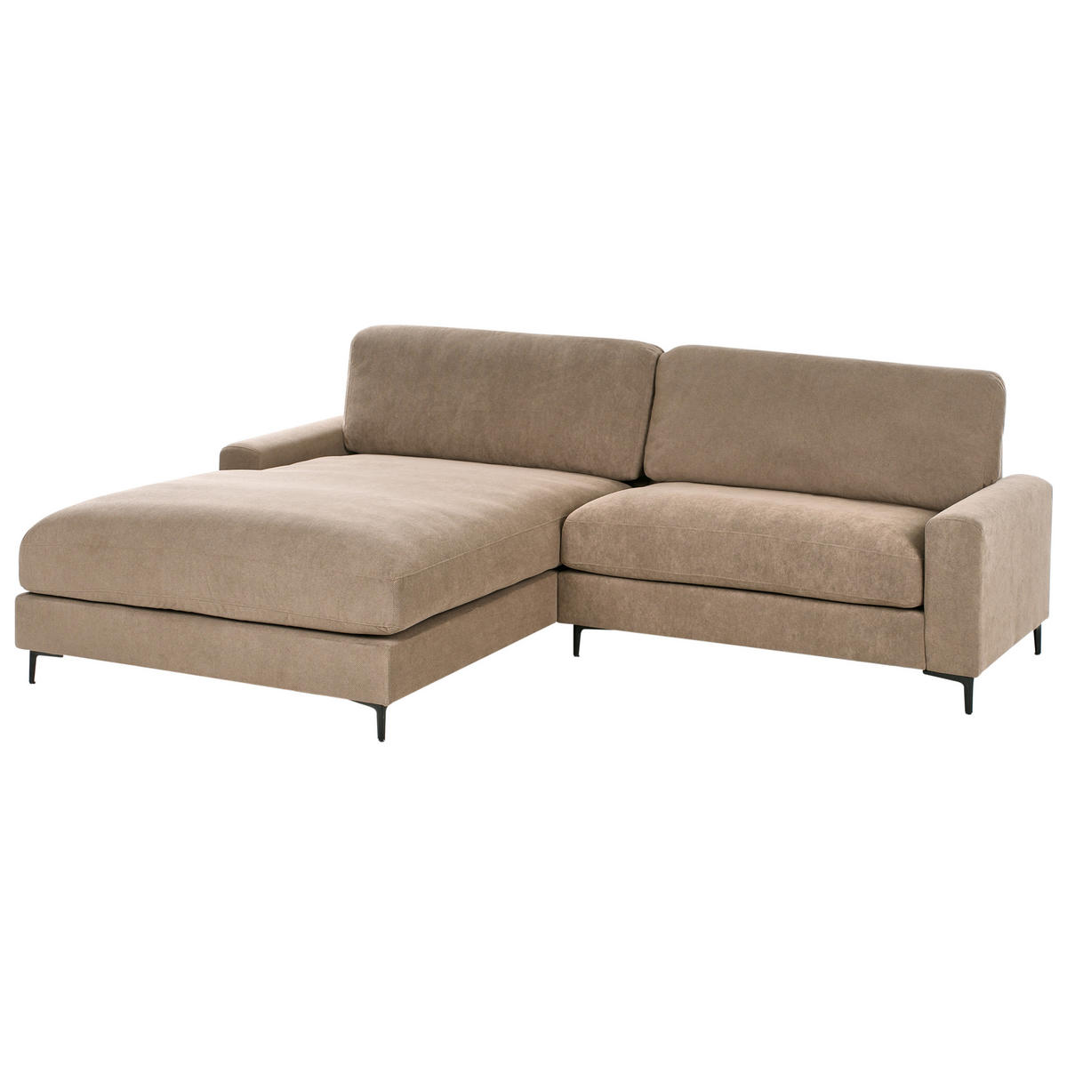 ROHOVÁ POHOVKA 3-místná Látka Hnědá pravostranná Maloy - hnědá, textil (272/189cm) - Beliani
