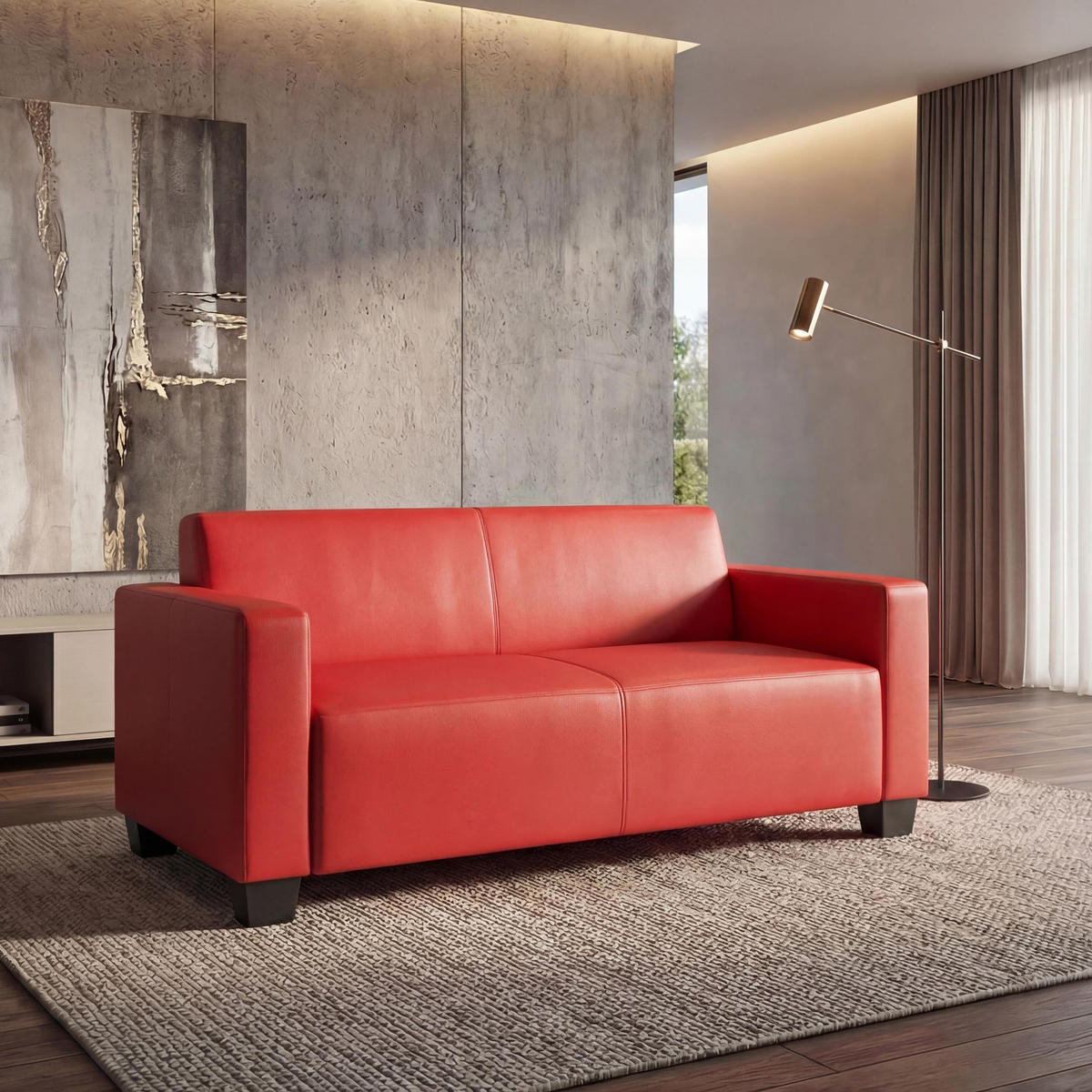 2-SITZER SOFA Rot - Rot, Textil (136/76/72cm) - MCW