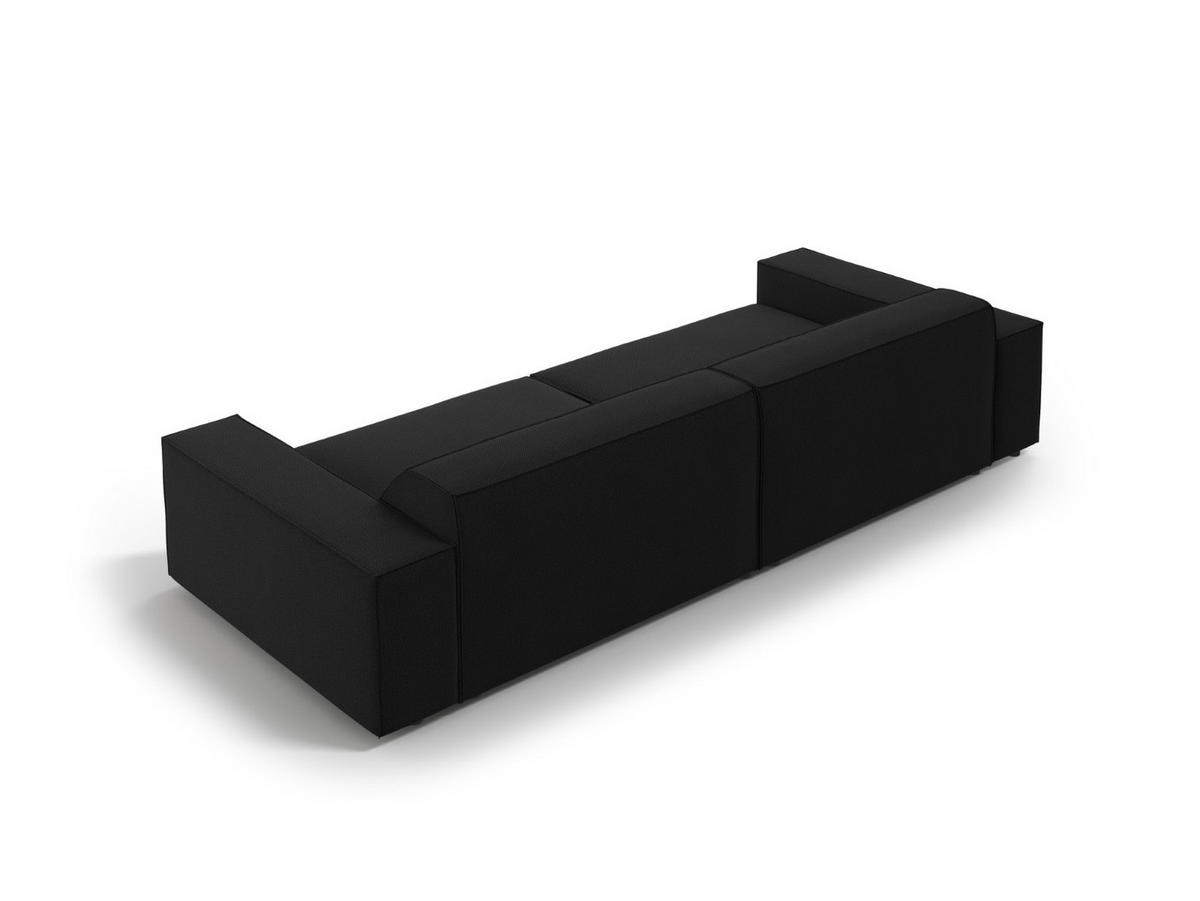 SOFA Jodie aus strukturiertem Stoff schwarz 4 Sitzplätze - Schwarz, Textil (102/70/244cm) - Micadoni