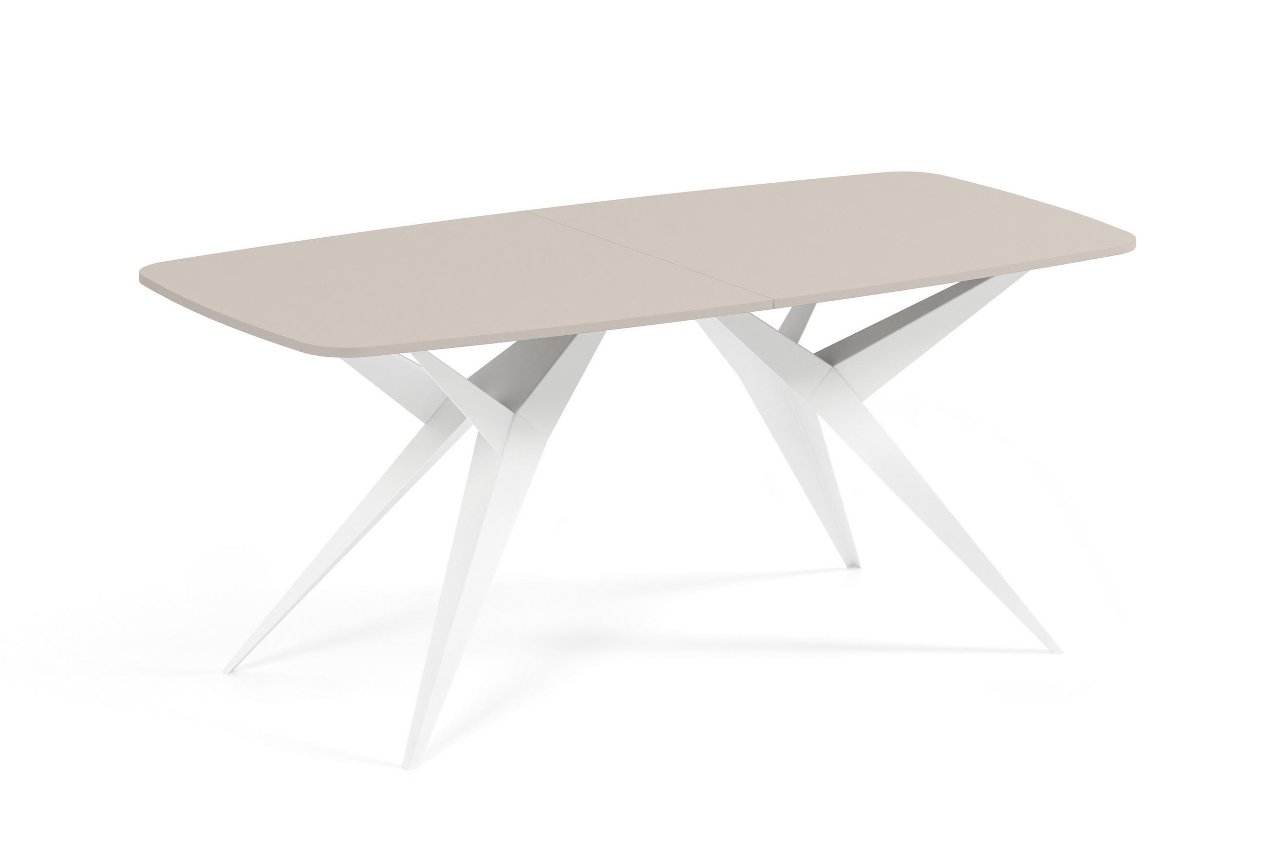 ESSTISCH AXIS - Kaschmir/Weiß, Holzwerkstoff/Metall (90/180/76cm) - Meblini